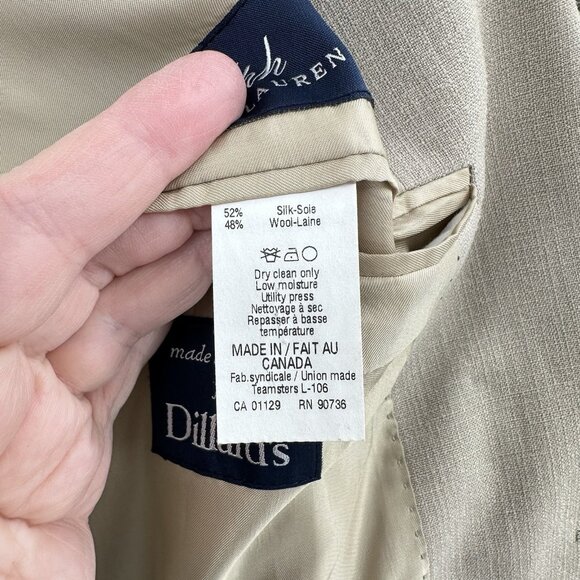 RALPH RALPH LAUREN jacket blazer sport coat tan beige 42L - Picture 11 of 13
